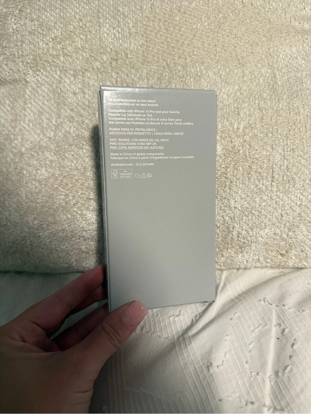 RHODE Silicone Phone Case in Light Gray for iPhone 15 Pro
